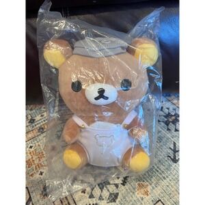 San-X Rilakumma In White Overalls Plush 9" New In Bag Teddy Bears Cute Kawaii